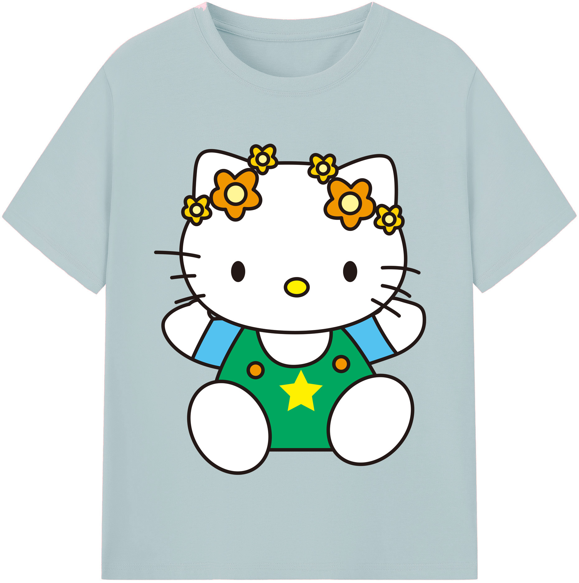 （画像用） Hello Kitty ハローキティ 綿100％半袖Tシャツ（フロントプリント）